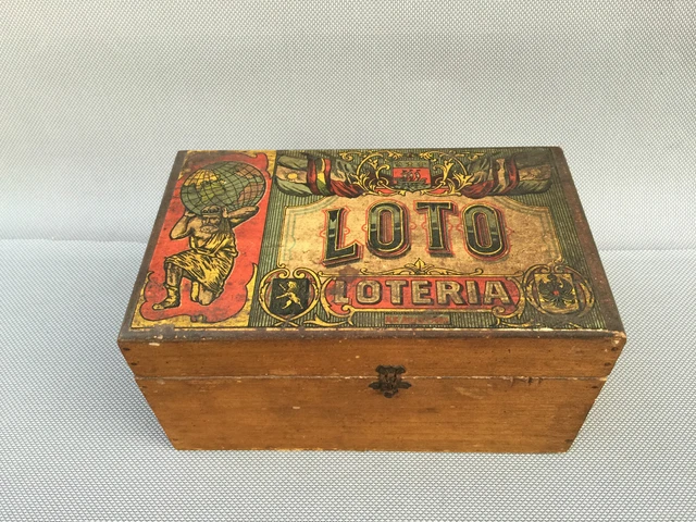 BOITE ANCIENNE EN BOIS JEU DE LOTO N.K ATLAS.PARIS