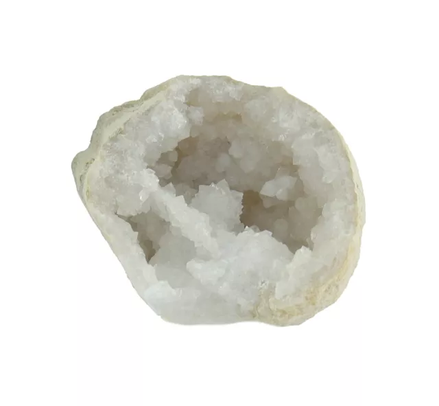 Budawi® Cracked Calcit Geoden Hälften gebrochen Quarzdruse mit weißen Kristallen 2