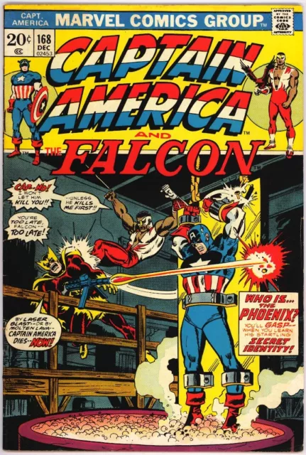 CAPTAIN AMERICA 168 VF 8.0 1st BARON HELMUT ZEMO FALCON MARVEL BRONZE AGE BIN