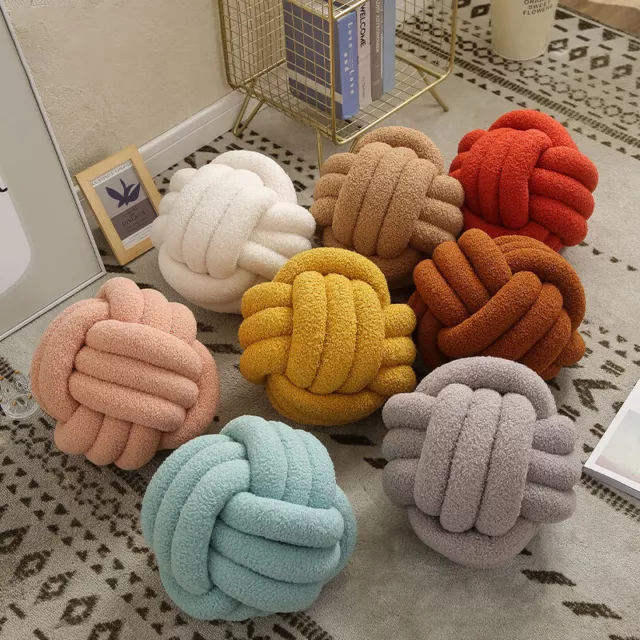 New Soft Knot Cushion Ball Chunky Concise Knotted Pillow Handmade Home Decor