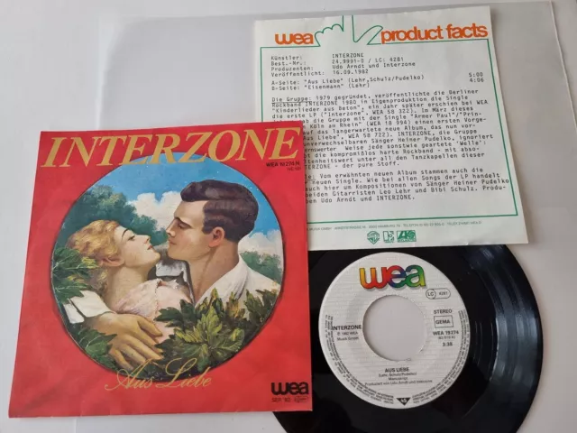 Interzone - Aus Liebe 7'' Vinyl Germany WITH PROMO FACTS