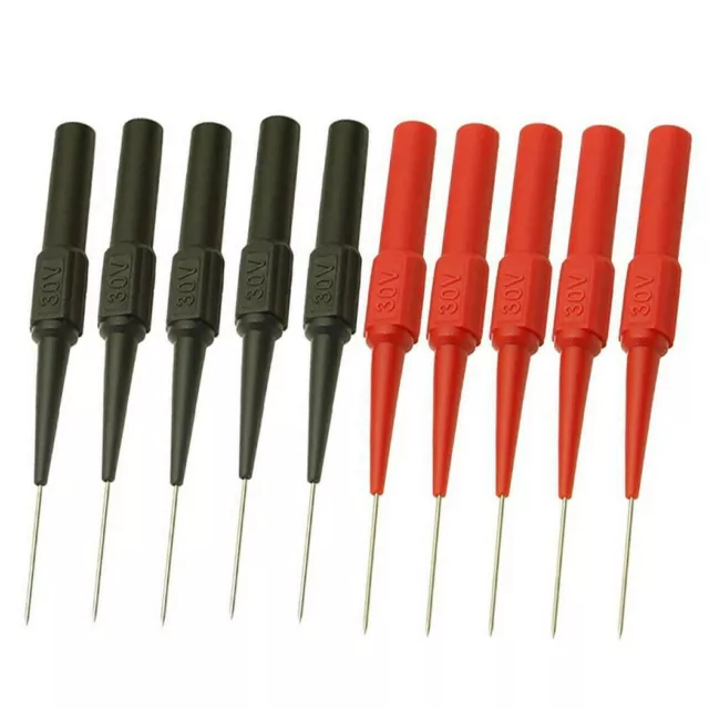 10 Multimeter Test Lead Extention Back Probe Sharp Needle Pins for banana 30V UK 2