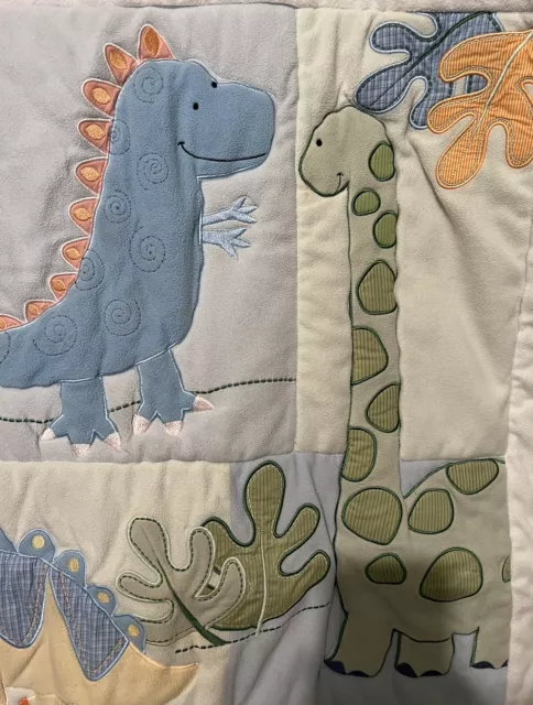 Lambs & Ivy Childs Dinosaur Cover Wall Hanging Quilted Appliqued Embroidered 2