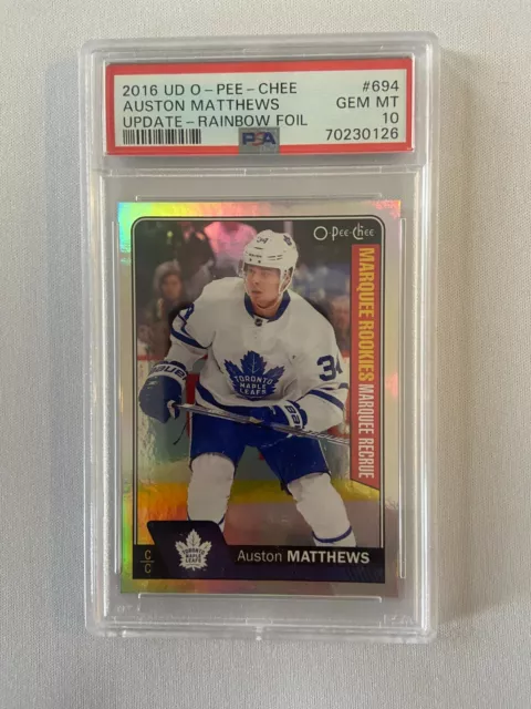 2016 Upper Deck OPC Update RAINBOW FOIL Auston Matthews #694 PSA 10 #0126