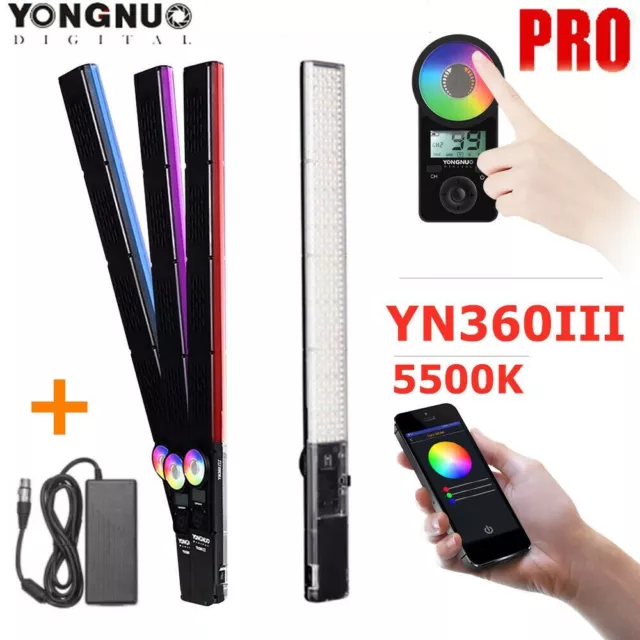 YONGNUO YN360 III Pro 5500K LED Video Light Touch Adjusting + Remote Adjustable