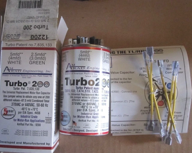 Mars 12200 Turbo 200 Amrad Motor Run Capacitor Adjustable MFD 370/440V Free Ship