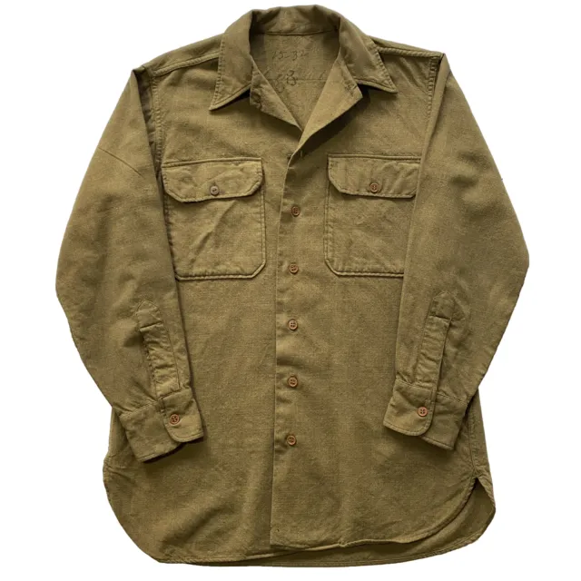 ORIGINAL WWII US Army M8338 M37 Wool Combat Field Shirt 15 - 32 M/L 19 ...