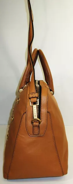 MILLY KENT Caramel Leather Satchel Shoulder Bag Msrp $465.00 * REDUCED 70% OFF * 3