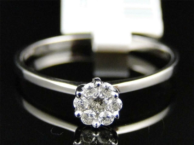 0.70Ct Round Cut Lab-Created Flower Engagement & Wedding Ring In 14K White Gold