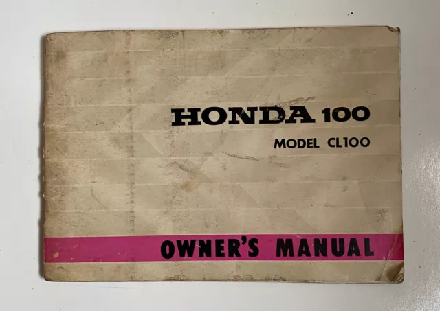 1971 Original Honda CL100K1 Owner's Manual 