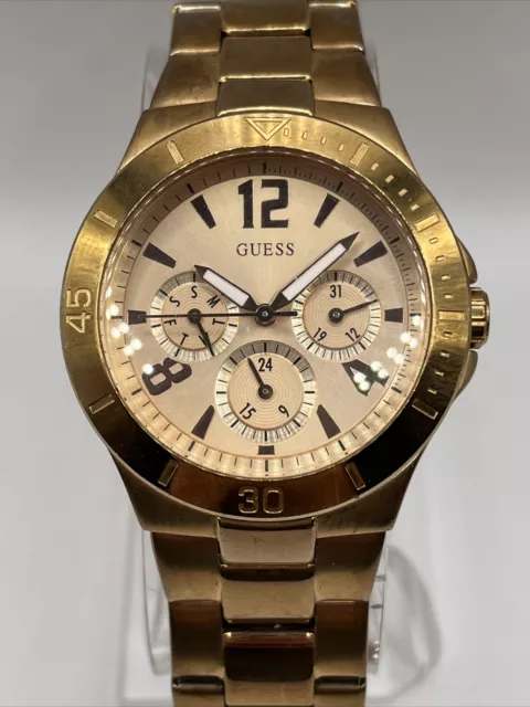 GUESS Women's Active Shine Multi-Function Rose Gold Sport Watch- New Battery