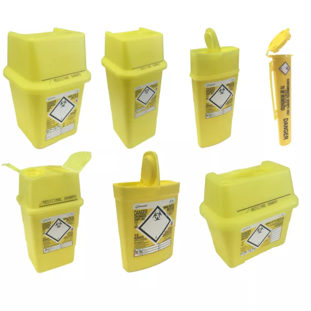 Sharpsafe Yellow Bio Hazard Blade Syringe Needle Clinical Waste Sharps Box Bins