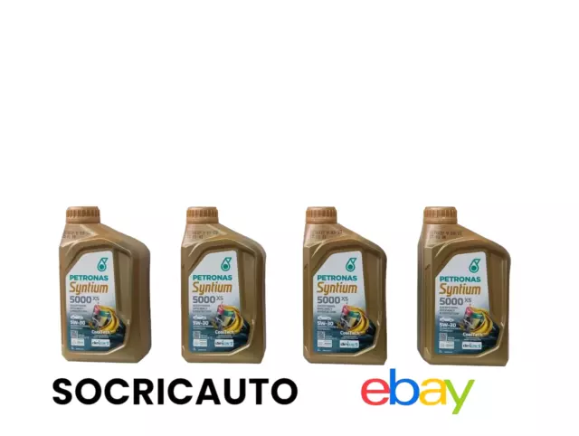 4 Litri Olio Petronas Syntium 5000 Xs 5W30 Syntethic C2 C3 FCA 955535-S3 NUOVO