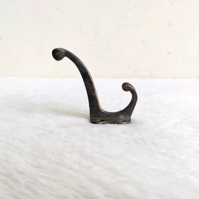 1920 Vintage Brass Wall Hooks Hanger Rich Patina Decorative Old Collectible M434