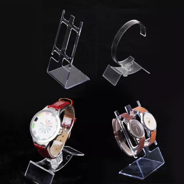 1Pc Practical Fashion Clear Acrylic Bracelet Watch Display Holder Stand RaDC