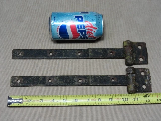 Pair of Barn Shed Door Garden Gate Strap Hinges Antique Cast Iron Nice Ones 'B' 8