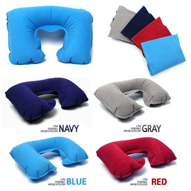 Inflatable Neck Air Pillows Portable Travel U Shaped Cushions Head Rest Airplane