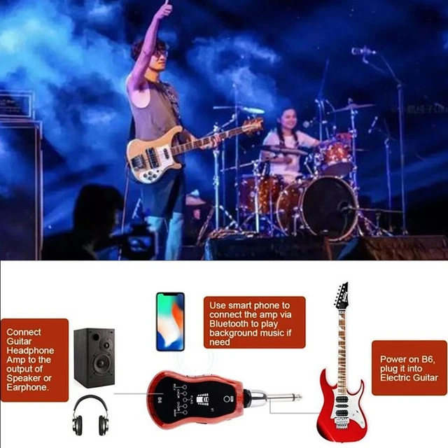Ampli casque de guitare 5 effets portable Bluetooth rechargeable-guitare-amplifi