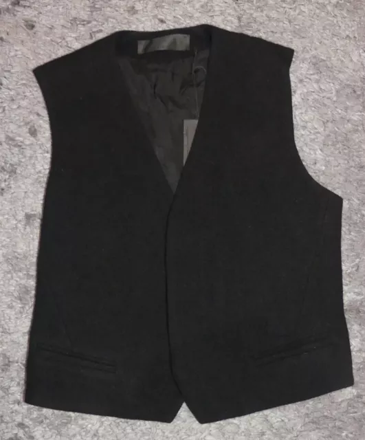 Haider Ackermann Black Fleece Wool “Blondie" Waistcoat Vest 38 Bnwt