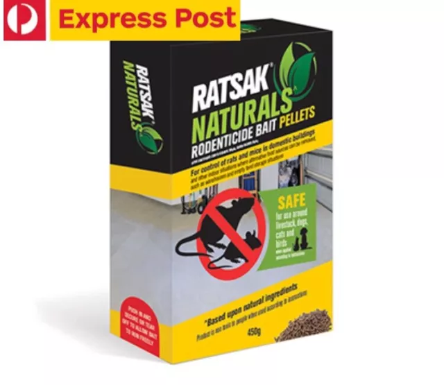 RATSAK 450g Rodent Naturals Rodenticide Bait Pellets - EXPRESS POST