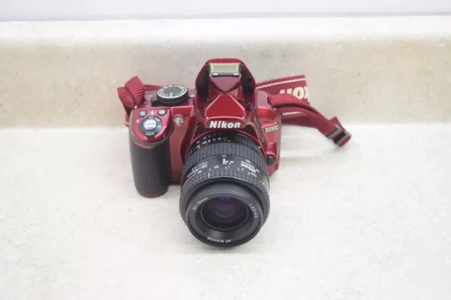 Red Nikon D3100 14.2MP Digital SLR Camera w/AF Nikkor 35-70mm Lens 13K Shutter