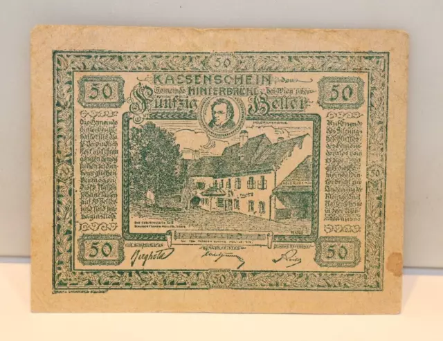 1920 Austria 50 Heller Notgeld Banknote