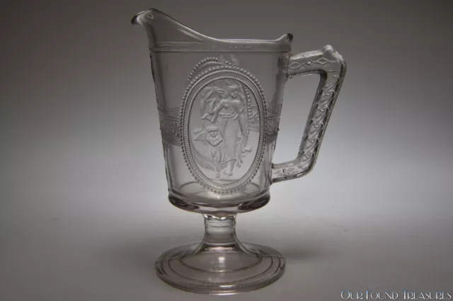c 1880s No 500 CUPID AND VENUS by Richards & Hartley COLORLESS Cream Pitcher