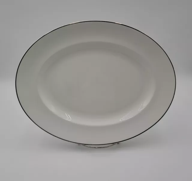 Crown Staffordshire Bone China Platinum Band 13.75" Oval Platter Federated Store