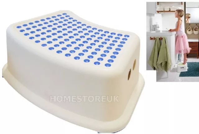 Anti Slip Step Stool Sturdy Plastic Seat Kids Kitchen Bath Toilet Potty Training