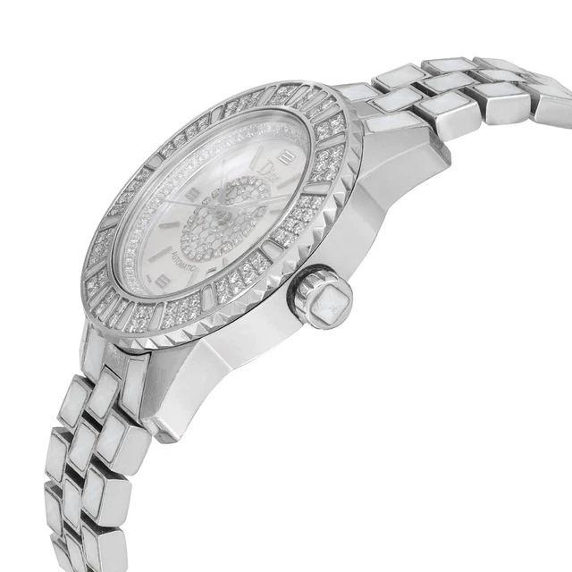 Christian Dior Christal 33mm Steel Diamond MOP Dial Ladies Watch CD113512M001 3