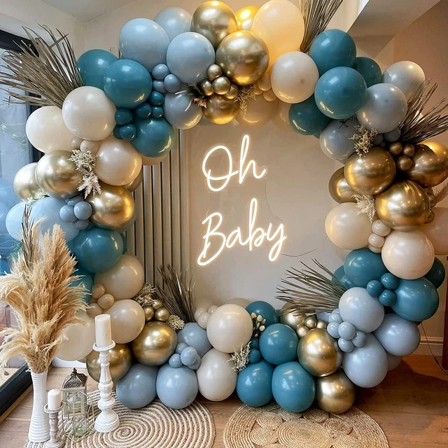 Arco Kit Ghirlanda Palloncini Blu Bianchi, 125 Pezzi Kit Arco Palloncini Con Pal