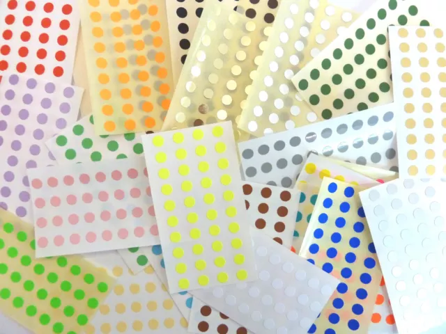 6mm Round dot Stickers Coloured Circles Small Circular Sticky Labels 32 colours