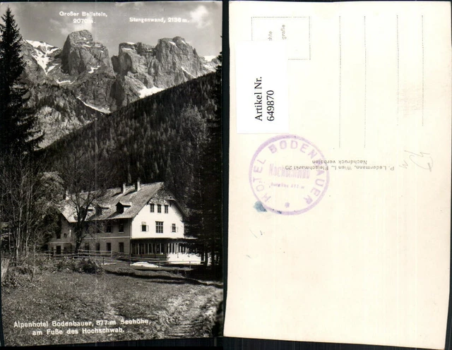 649870,Foto Ak Alpenhotel Bodenbauer Hochschwab Sankt Ilgen Thörl