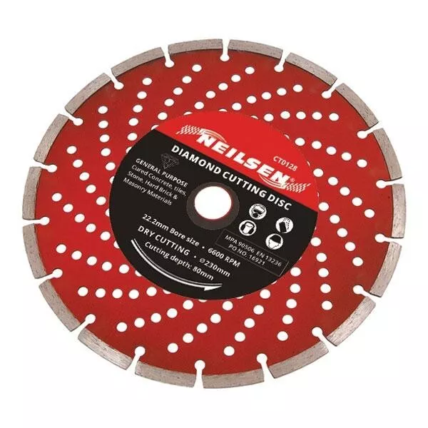 9 Inch 230mm Diamond Cutting Disc Masonry Stone Hard Brick Tiles Concrete Dry 2