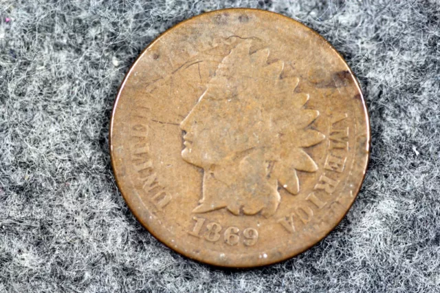 Estate Find 1869 - Indian Head Cent!!  #H5044