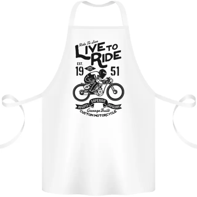 Live to Ride Motorbike Motorcycle Biker Cotton Apron 100% Organic