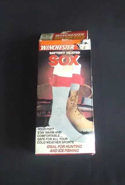 Winchester firearms battery heated socks - NOS vintage in box