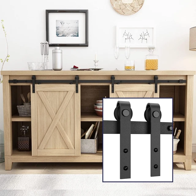 Super Mini Double Door Cabinet Sliding Barn Door 5FT Hardware Kit