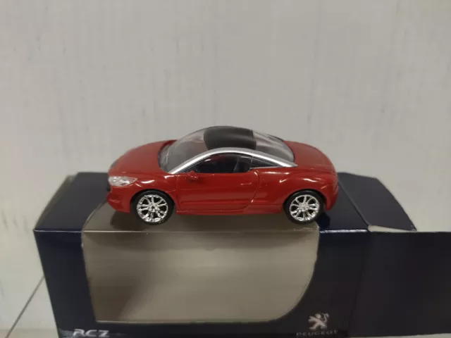 PEUGEOT RCZ ROUGE/BLACK BOX BLUE apx 1:64 NOREV 3 INCHES (7,5cm)