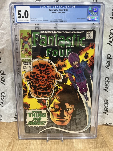 Fantastic Four #78 CGC 5.0 Wizard App Marvel Kirby Art Stan Lee Silver Age 1968