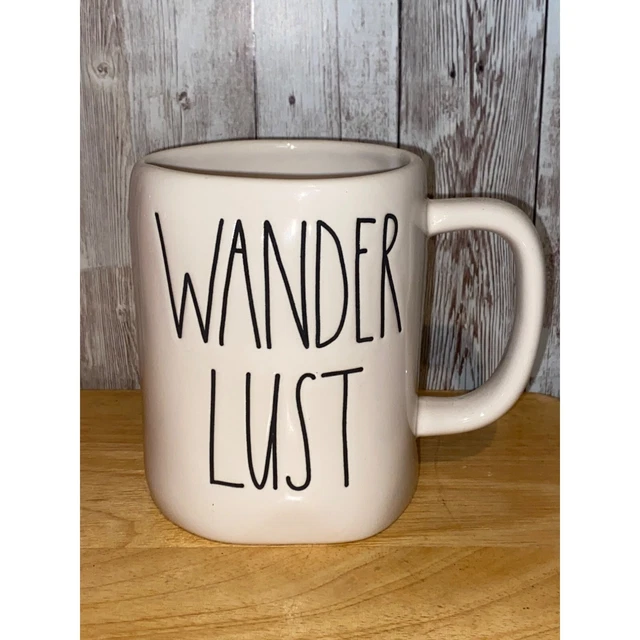 Rae Dunn Ceramic White Wander Lust Coffee Tea Mug Cup Kitchen Farmhouse