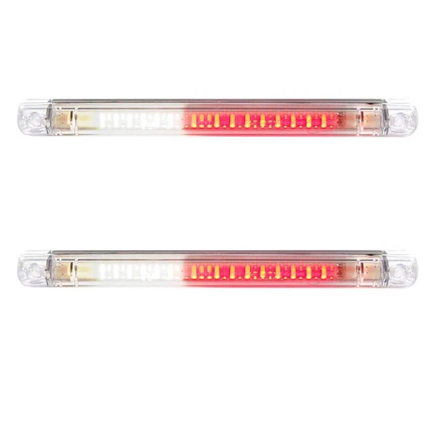 Lot De 2 Feux Arrière LED Rouge Anti-brouillard 12V-24V - 12 LEDs - Universel Pour Camion