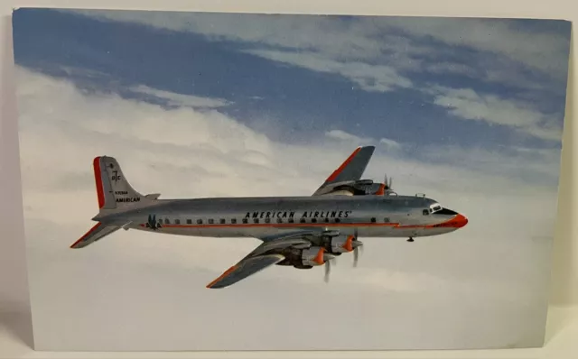 Postcard Airline Issued American Airlines DC-7 Aircraft Airplane Aviation