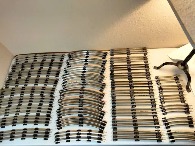 Lionel *O-27 O72* Gauge Tubular 3-Rail Track Straight Curve Black Tie Lot of 35