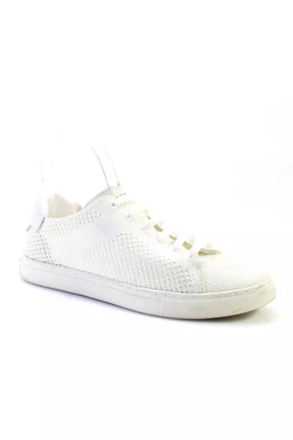 Reiss Womens Open Knit Elastic Laces Round Toe Low Top Sneakers White Size 38 8