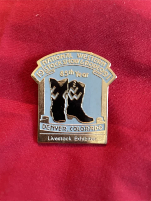 1991 National Western Stock Show and Rodeo Horse Exhibitor Pin Denver 85th Year