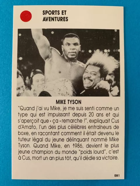 Boxe Star Mike Tyson Kid Dynamite Très Rare Rookie Card French Edition 1987