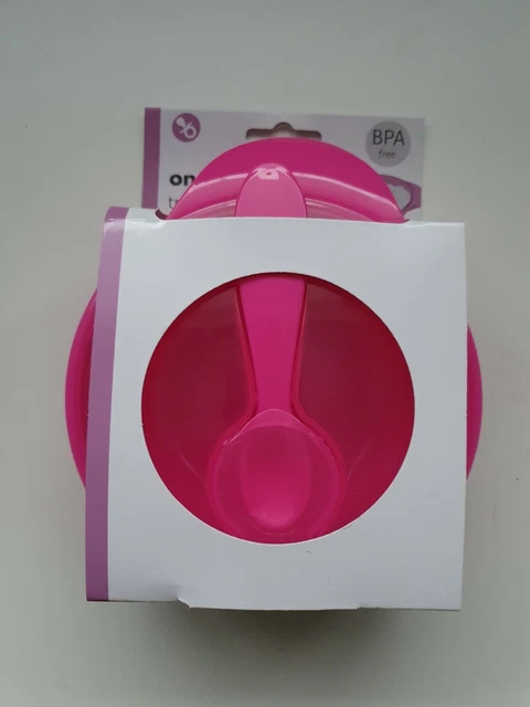 Unterwegs Kinder Baby Reise Schüssel und Löffel in Pink. BPA frei