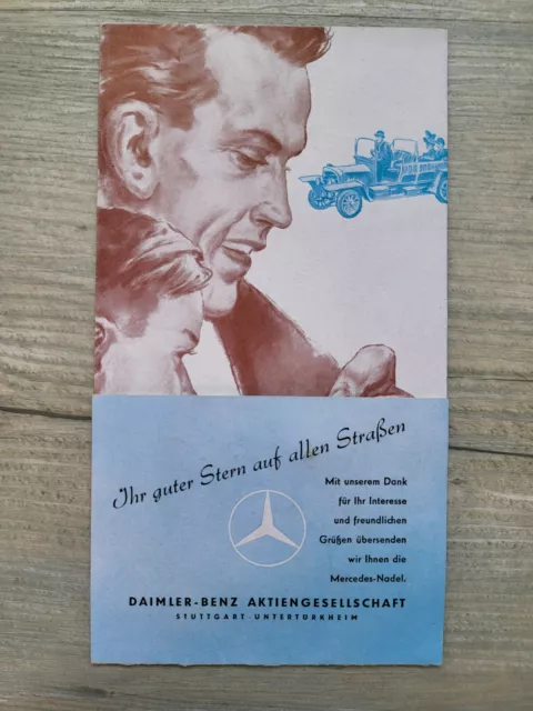 Werbung Daimler Benz mit Anstecknadel-Pin-Mercedes Benz ca. 1956 original