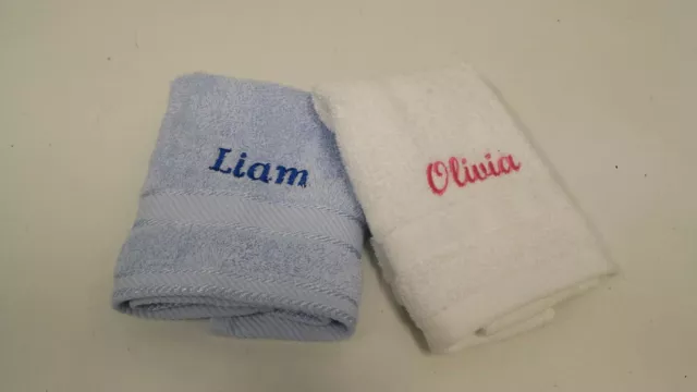 Personalised Face Washer Kids Facewasher Embroidered Name on Face Cloth